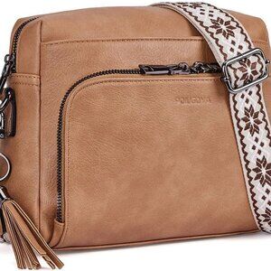 Crossbody Purses for Women Trendy,Vegan Leather Medium Crossbody Bag,Women's Cro